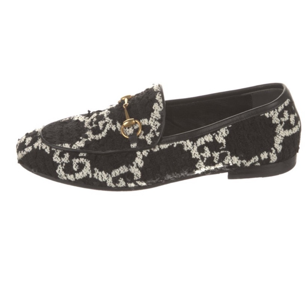Gucci GG Logo Tweed Loafers